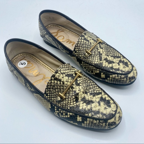 Sam Edelman Snakeskin Loraine Leather Loafers